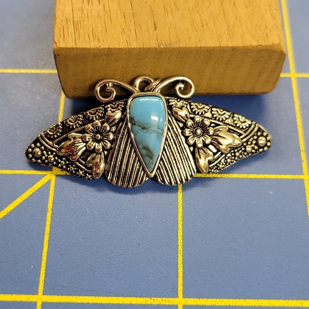 Butterfly Moth 2 x 1" Silver Pendant Charm